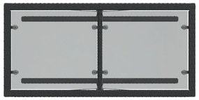 3 pcs conjunto de bistrô com almofadões vime PE preto