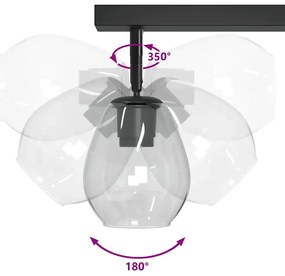 Luminárias de Teto com Lâmpada de Vidro Ajustável Anthracite E27
