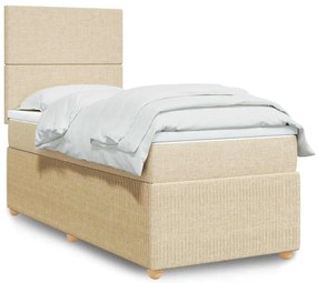 Cama com molas/colchão 100x200 cm tecido cor creme