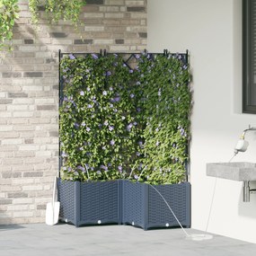 Jardineiras vidaXL com Sistema de Irrigação 3 pcs Cinza