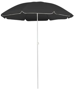 Guarda-sol de jardim com poste de aço 180 cm antracite