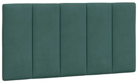 Estrutura de cama c/ luzes LED 100x200 cm veludo verde-escuro
