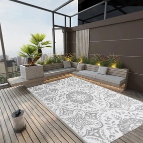 Tapete de exterior 140x200 cm ARAKIL PP cinzento-claro