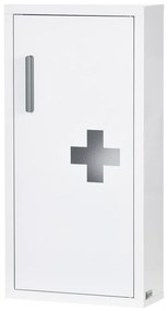 kleankin Armário Farmácia de Parede Armário de Medicamentos de Aço com 3 Níveis Porta Magnética 30x12x60 cm Branco | Aosom Portugal
