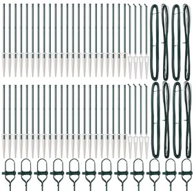 Postes de cerca com espeto, 52 peças de Ø32mm e 120cm em aço galvaniza