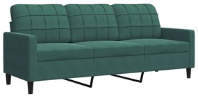 4 pcs conjunto de sofás com almofadões veludo verde-escuro