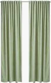 Cortinas opacas em veludo com multi-banda Nora, conjunto de 2, L 140 cm