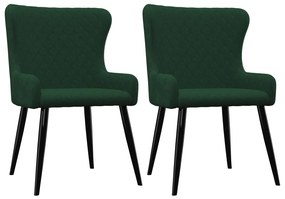 Cadeiras de jantar 2 pcs veludo verde