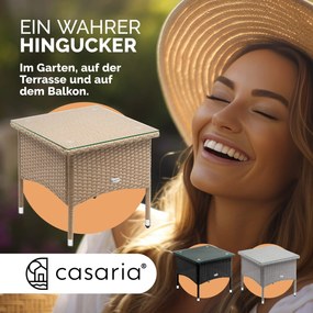 Mesa de apoio jardim Polyrattan 50x50x45cm cinzento-bege