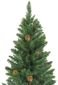 Árvore de Natal artificial com pinhas 210 cm verde