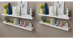 vidaXL Prateleiras de parede 4 pcs branco 120 cm