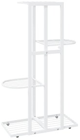 Suporte de vasos c/ 4 prateleiras 43x22x76 cm metal branco