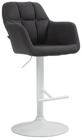 Banco de bar Natoma em tecido e com estrutura branca 57 x 97-118 x 59 cm Preto