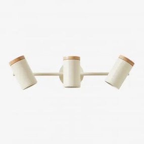 Lâmpada De Parede Direcionável Com 3 Pontos De Luz Em Ferro Amaranto Tapioca Bege - Sklum