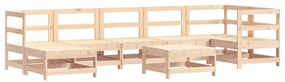 8 pcs conjunto lounge jardim c/ almofadões madeira maciça