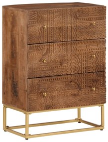 vidaXL Cómoda 55x30x76 cm madeira de mangueira maciça e ferro