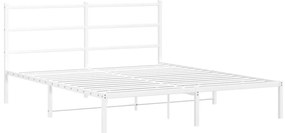 Estrutura de cama com cabeceira 150x200 cm metal branco