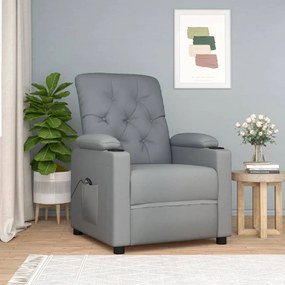 vidaXL Poltrona reclinável elétrica tecido cinzento-claro