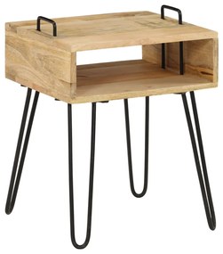 Mesa de cabeceira madeira de mangueira maciça 40x34x47 cm