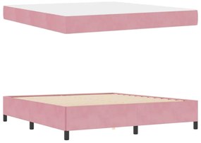 Estrutura da Cama Outros Rosa e branco 180 x 200 cm Veludo