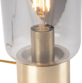 Candeeiro de mesa design em latão com vidro fumê - Bliss Cute