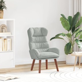 Poltrona Relaxante Veludo Cinza Claro