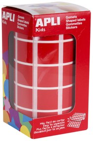 Rolo Autocolantes Quadrangular Vermelho 20MM