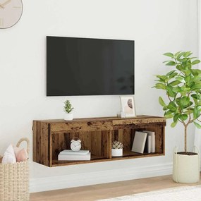 vidaXL Conjunto de móvel de TV Madeira Antiga 100 x 30 x 30 cm