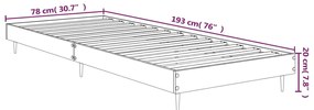 Estrutura cama 75x190 cm derivados de madeira branco brilhante