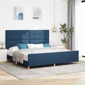 Cama vidaXL Azul 200x200 cm em Tecido