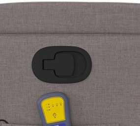 Poltrona de massagens reclinável tecido cinzento-acastanhado