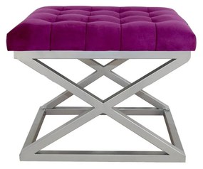 Pouffe Capraz – Silver e Fuchsia – 50 cm x 42 cm x 40 cm