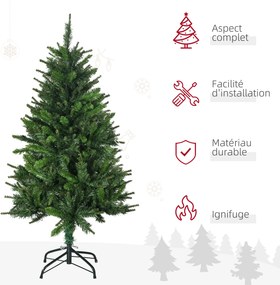 Árvore de Natal artificial com 310 ramos, estrutura em aço, base dobrável em aço, altura de 120 cm, verde
