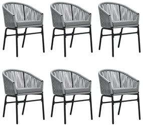 7 pcs conjunto de jantar para jardim cinzento