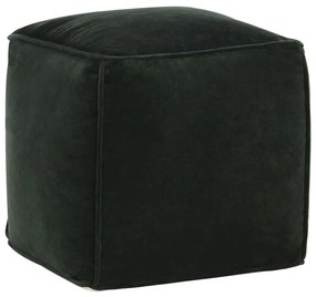 284028 vidaXL Pufe em veludo de algodão 40x40x40 cm verde floresta