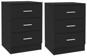 vidaXL Mesas de cabeceira 2 pcs derivados de madeira preto