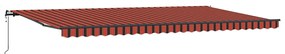 Toldo Retrátil Automático Laranja e Castanho 600x350 cm