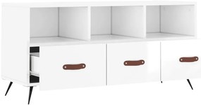 Móvel para TV 102x36x50 cm derivados madeira branco brilhante