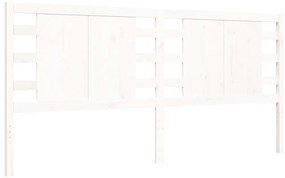 Cama sem colchão 200x200 cm madeira de pinho maciça branco