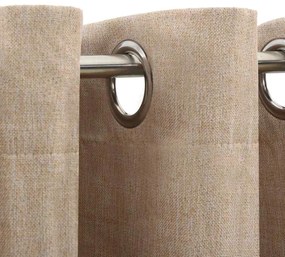 Cortinas opacas aspeto linho c/ ilhós 2 pcs 140x175 cm bege