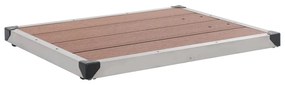 vidaXL Base chuveiro p/ exterior 80x62 cm WPC aço inoxidável castanho