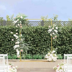 vidaXL Arco de Casamento Ouro 150 x 49,5 x 200 cm Aço