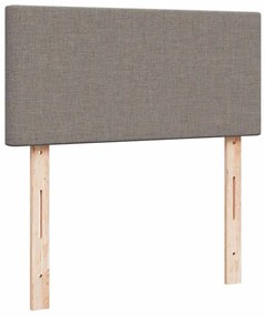 Cama com molas/colchão 100x200 cm tecido cinza-acastanhado