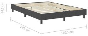 Cama boxspring 180x200 cm tecido cinzento