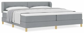 Cama Box Spring com Colchão Cinza Claro 200x200 cm em Tecido