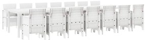 Conjunto de Jantar de Jardim 15 pcs Branco Grande Plástico