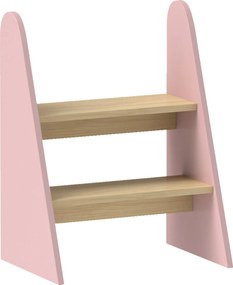 AIYAPLAY Banco Crianças 2 Degraus Torre Aprendizagem Escada Segura Casa Banho Cozinha 43x30x55 cm Rosa Prático Divertido | Aosom Portugal