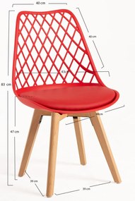 Pack 4 Cadeiras Mima - Vermelho