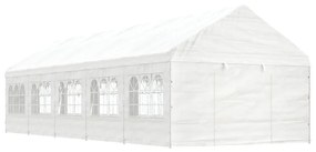 Gazebo com telhado 11,15x4,08x3,22 m polietileno branco