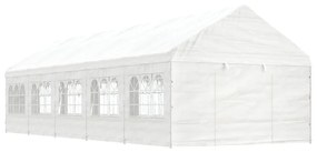 vidaXL Gazebo com telhado 11,15x4,08x3,22 m polietileno branco